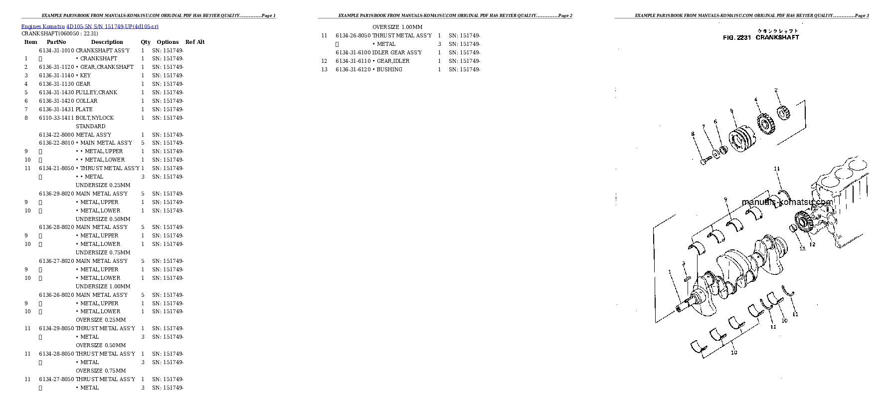 Protected: 4D105-5N S/N 151749-UP Partsbook