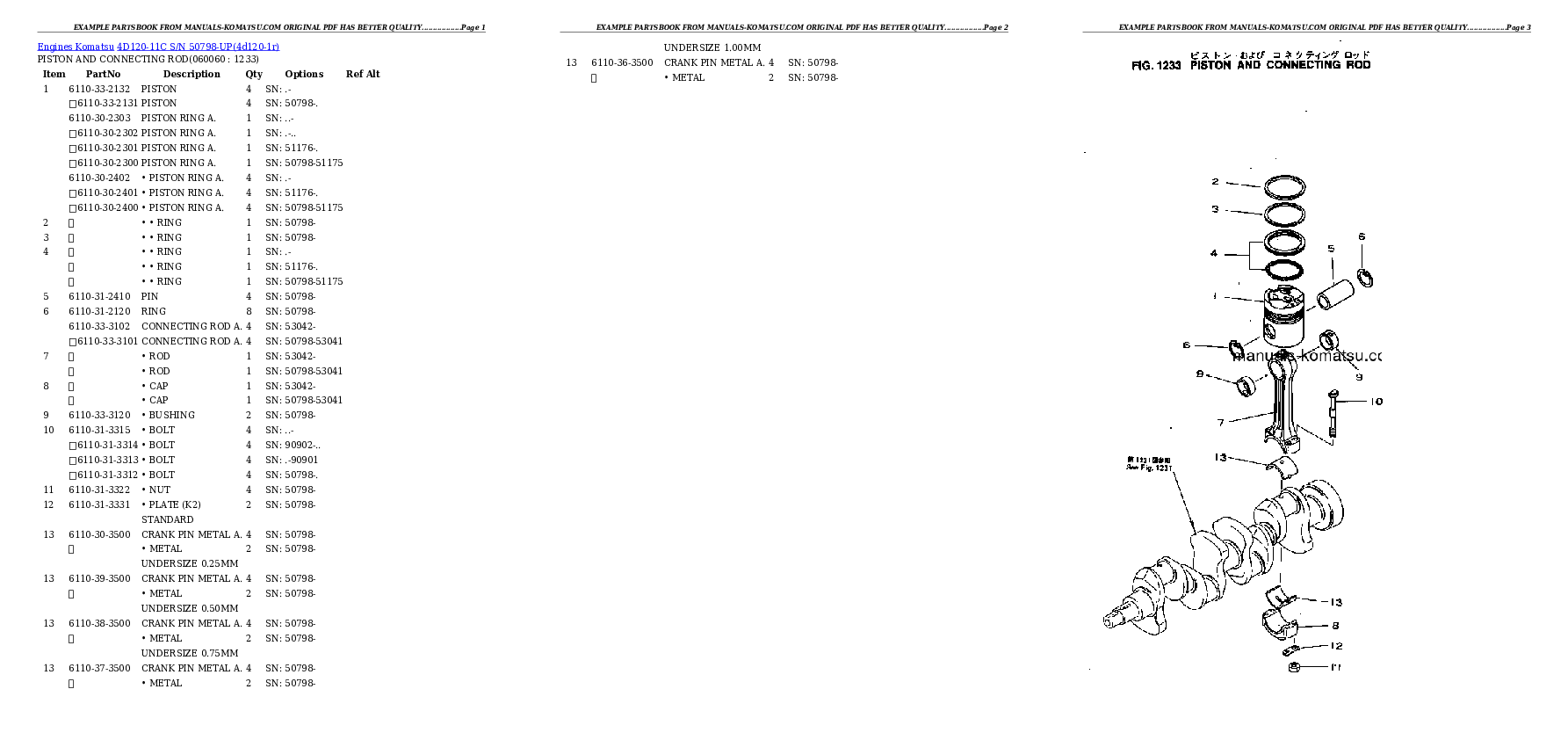 Protected: 4D120-11C S/N 50798-UP Partsbook