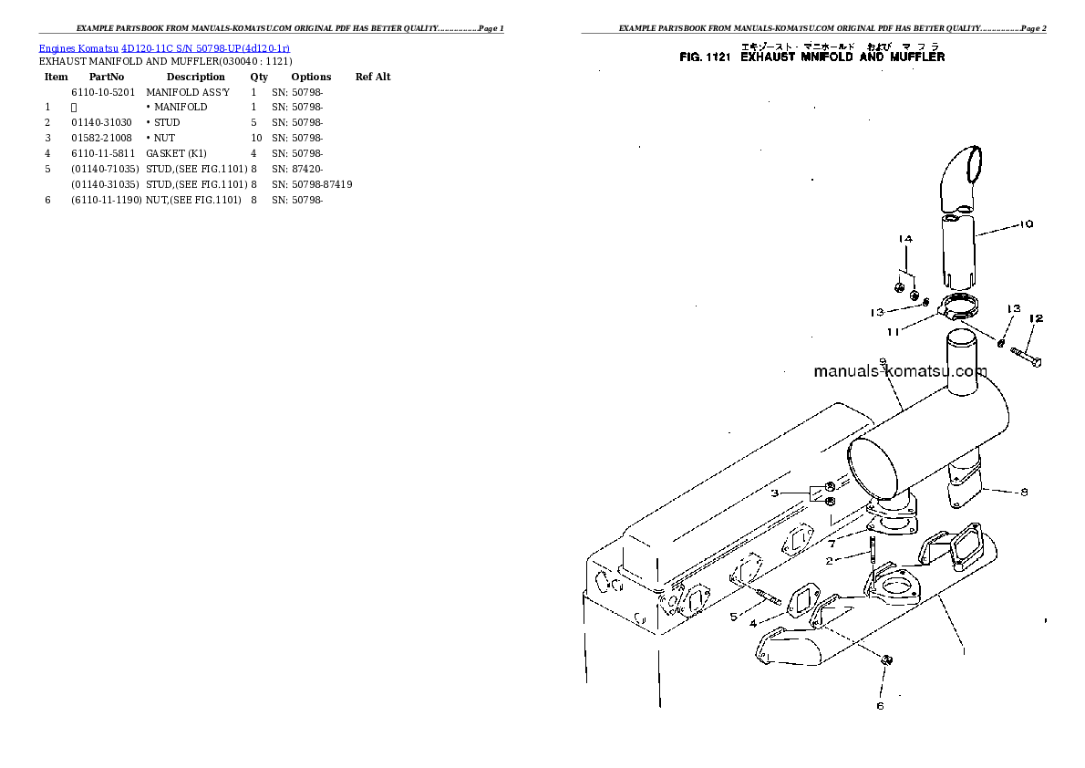 Protected: 4D120-11C S/N 50798-UP Partsbook