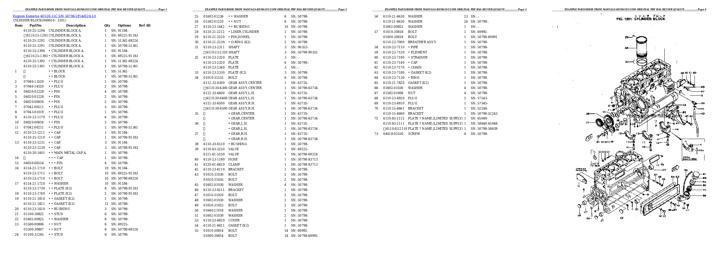 Protected: 4D120-11C S/N 50798-UP Partsbook