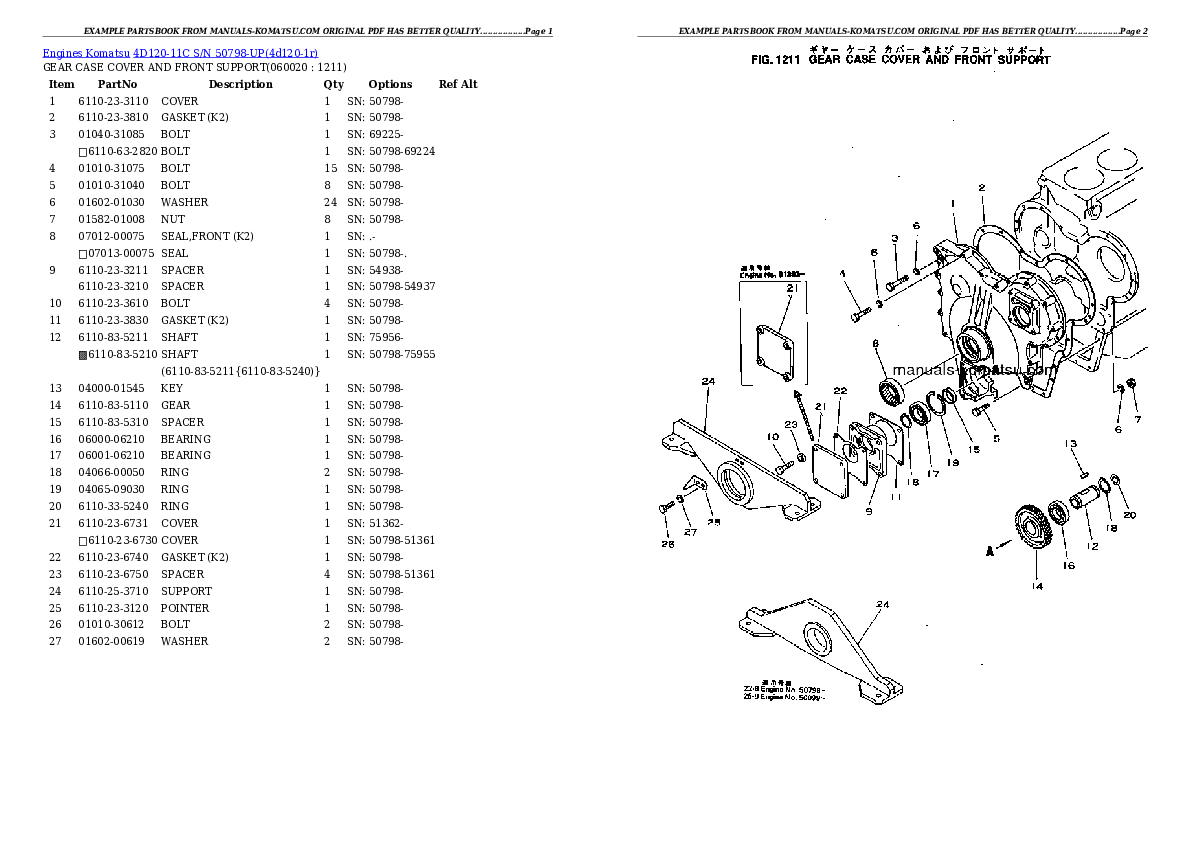 Protected: 4D120-11C S/N 50798-UP Partsbook