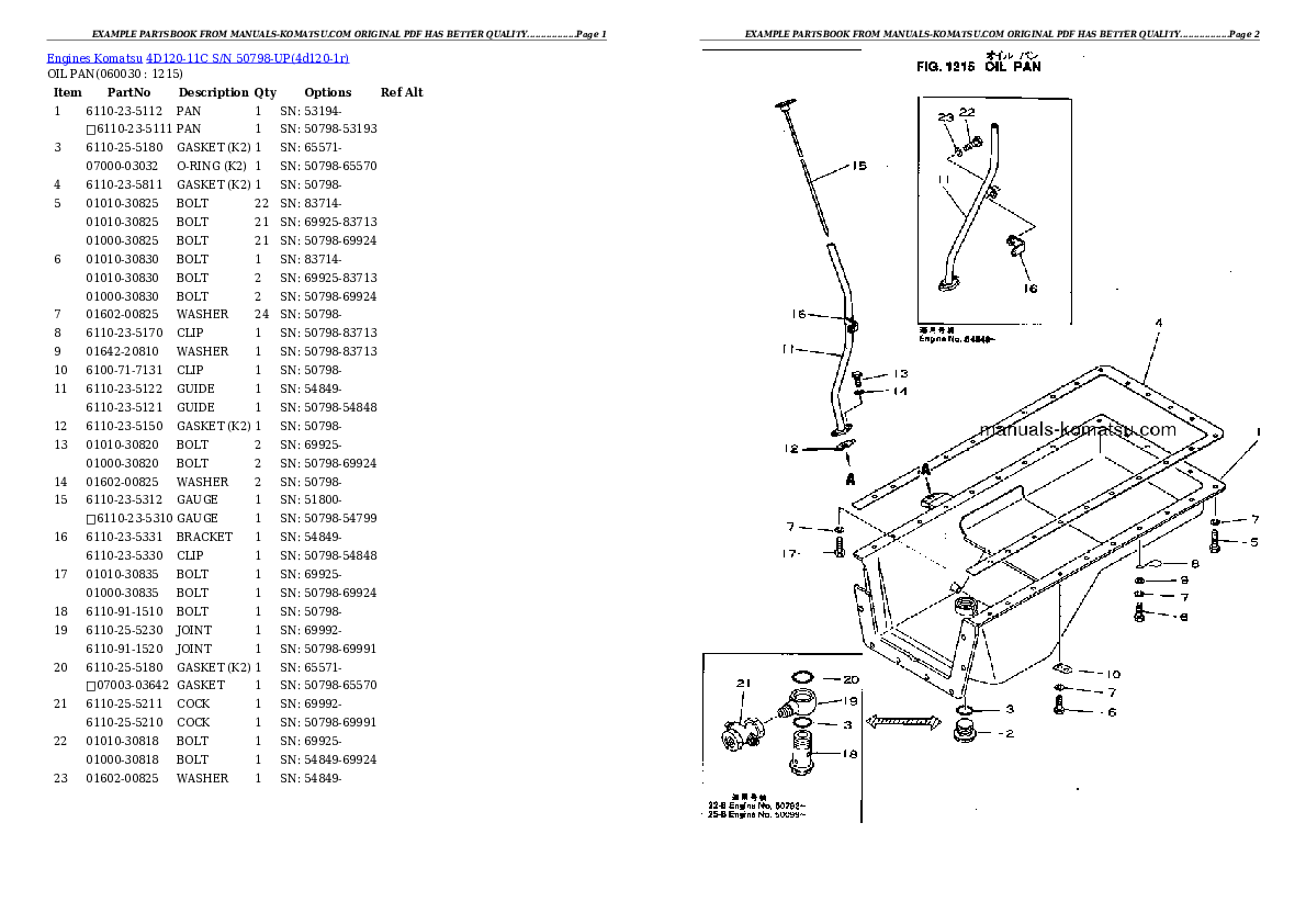 Protected: 4D120-11C S/N 50798-UP Partsbook