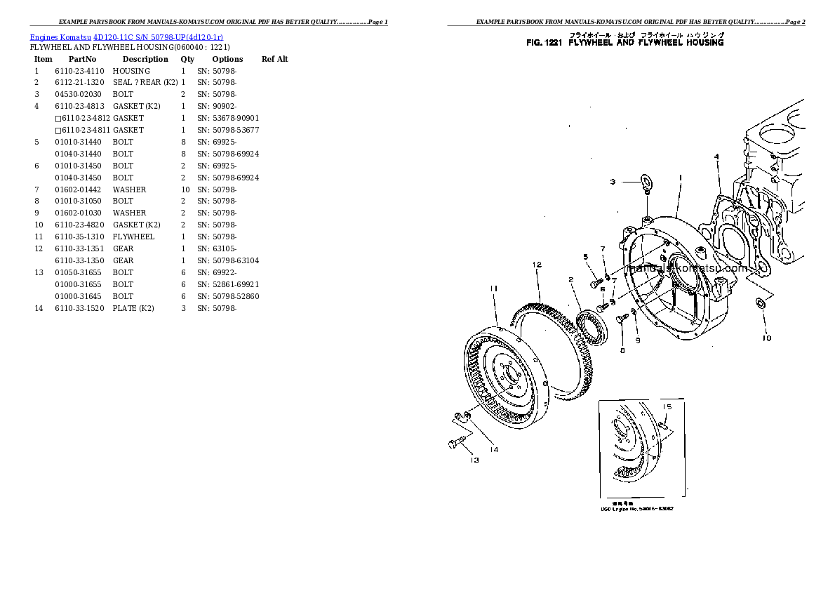 Protected: 4D120-11C S/N 50798-UP Partsbook