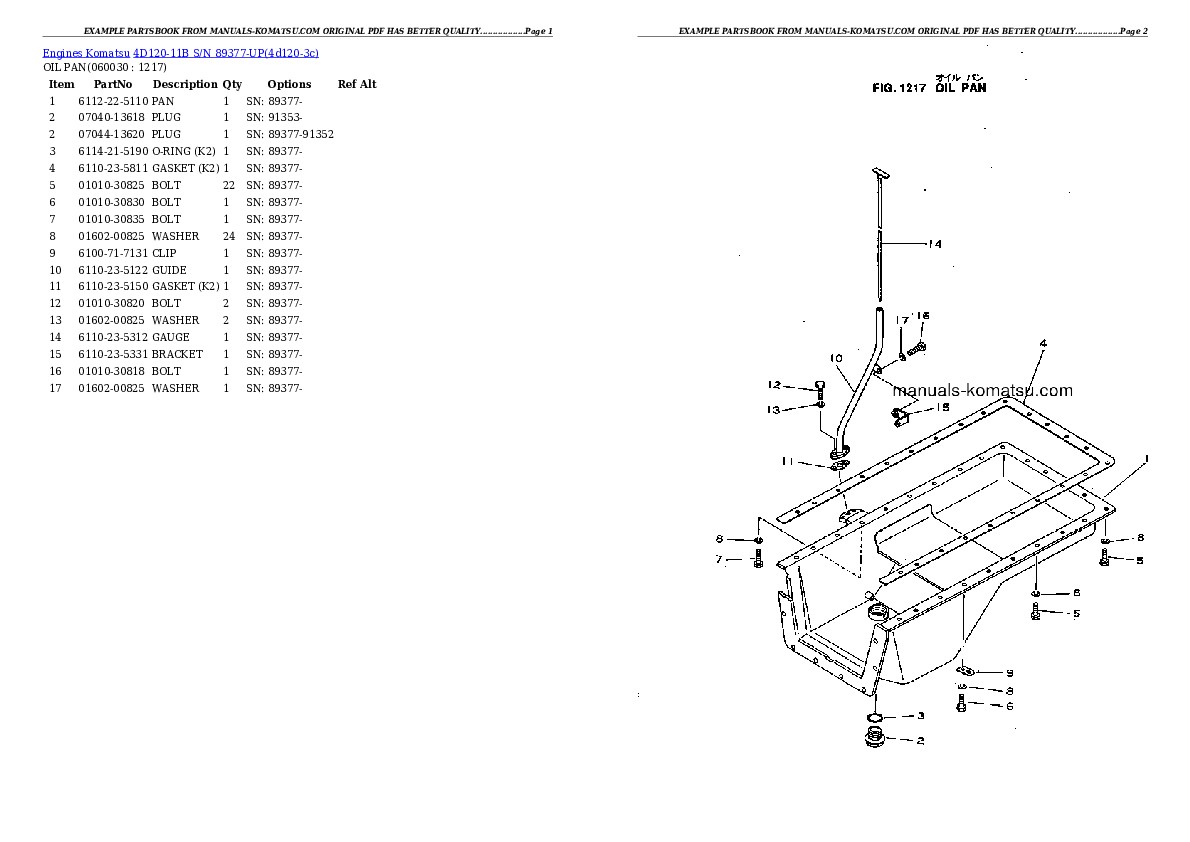 Protected: 4D120-11B S/N 89377-UP Partsbook