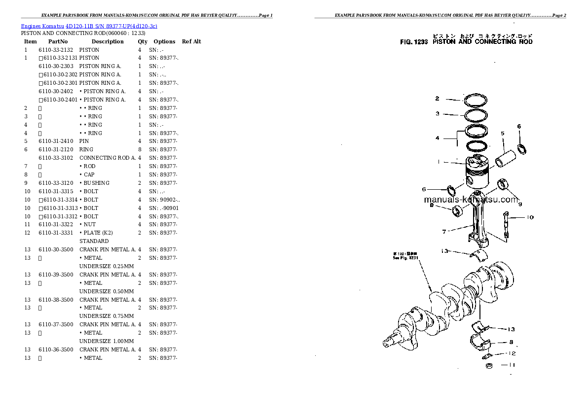 Protected: 4D120-11B S/N 89377-UP Partsbook