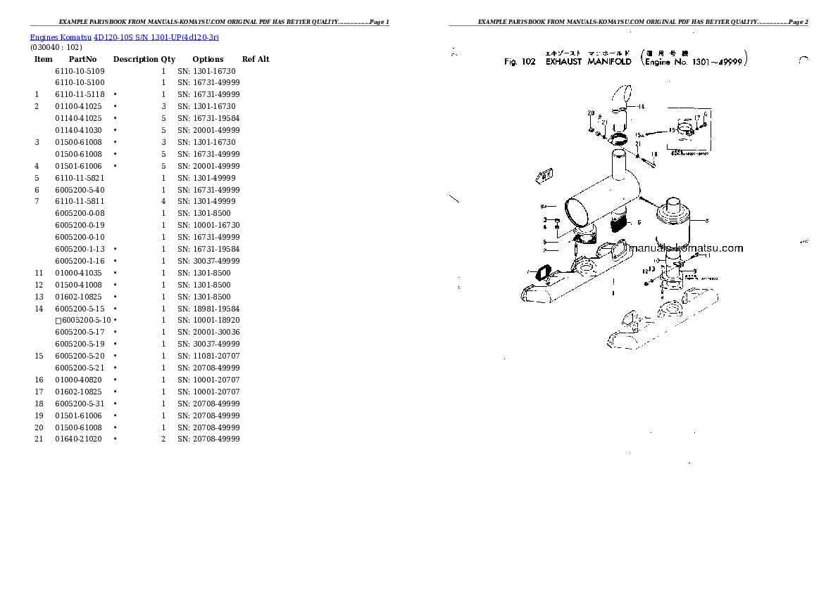 Protected: 4D120-10S S/N 1301-UP Partsbook