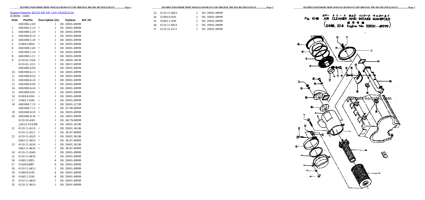 Protected: 4D120-10S S/N 1301-UP Partsbook