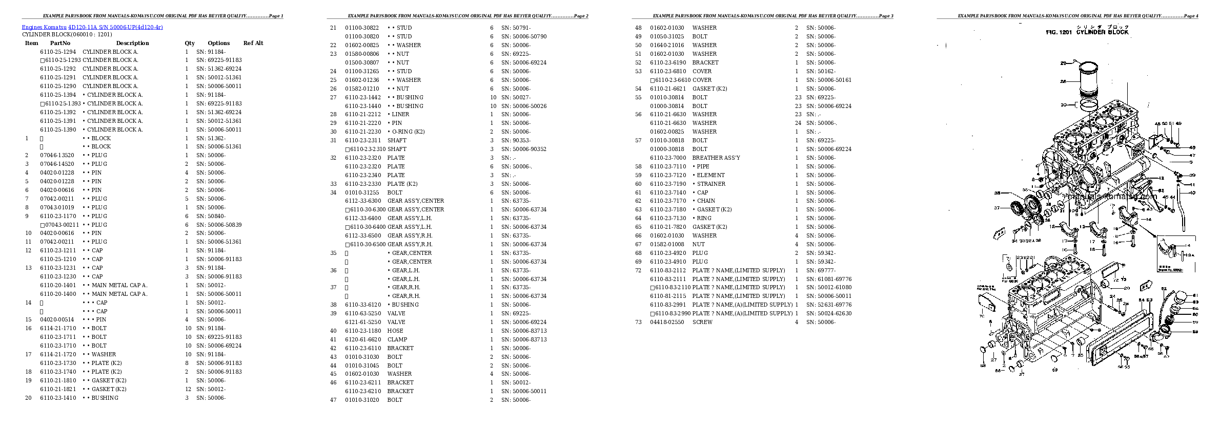 Protected: 4D120-11A S/N 50006-UP Partsbook