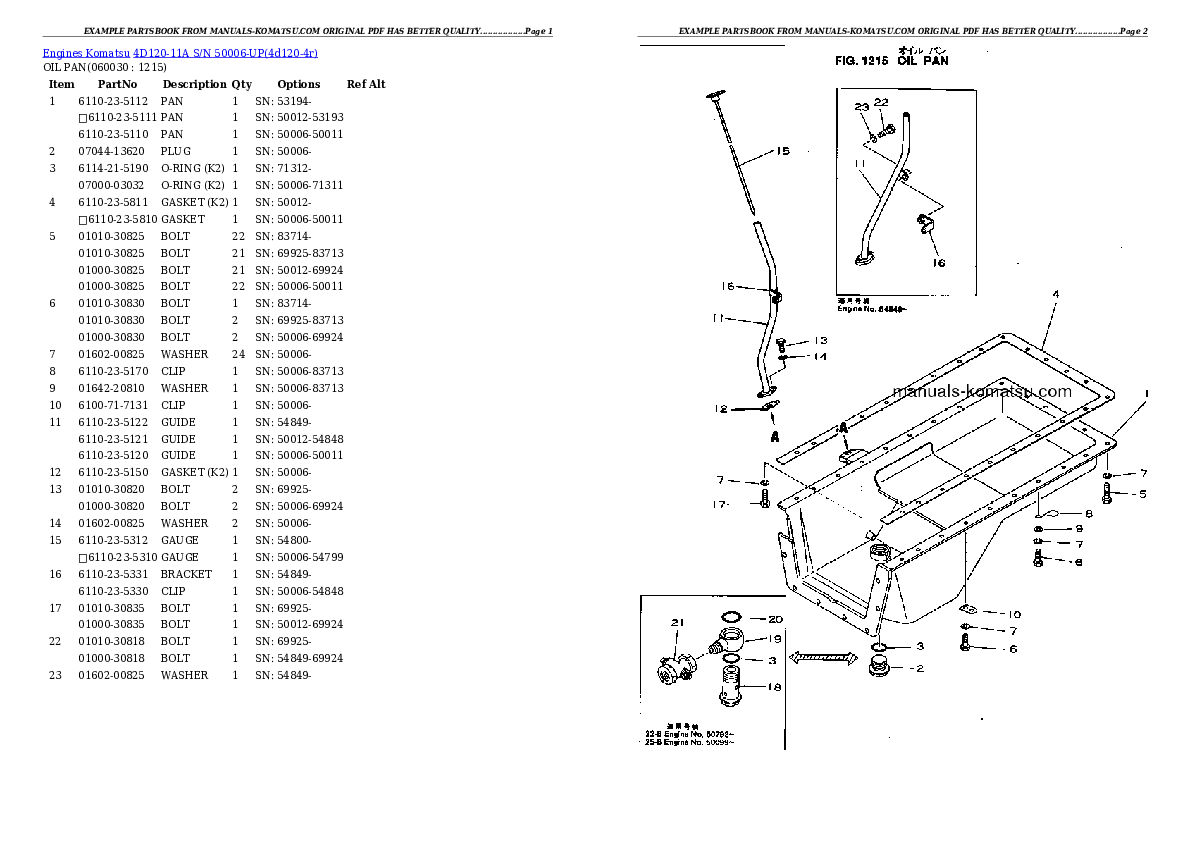 Protected: 4D120-11A S/N 50006-UP Partsbook