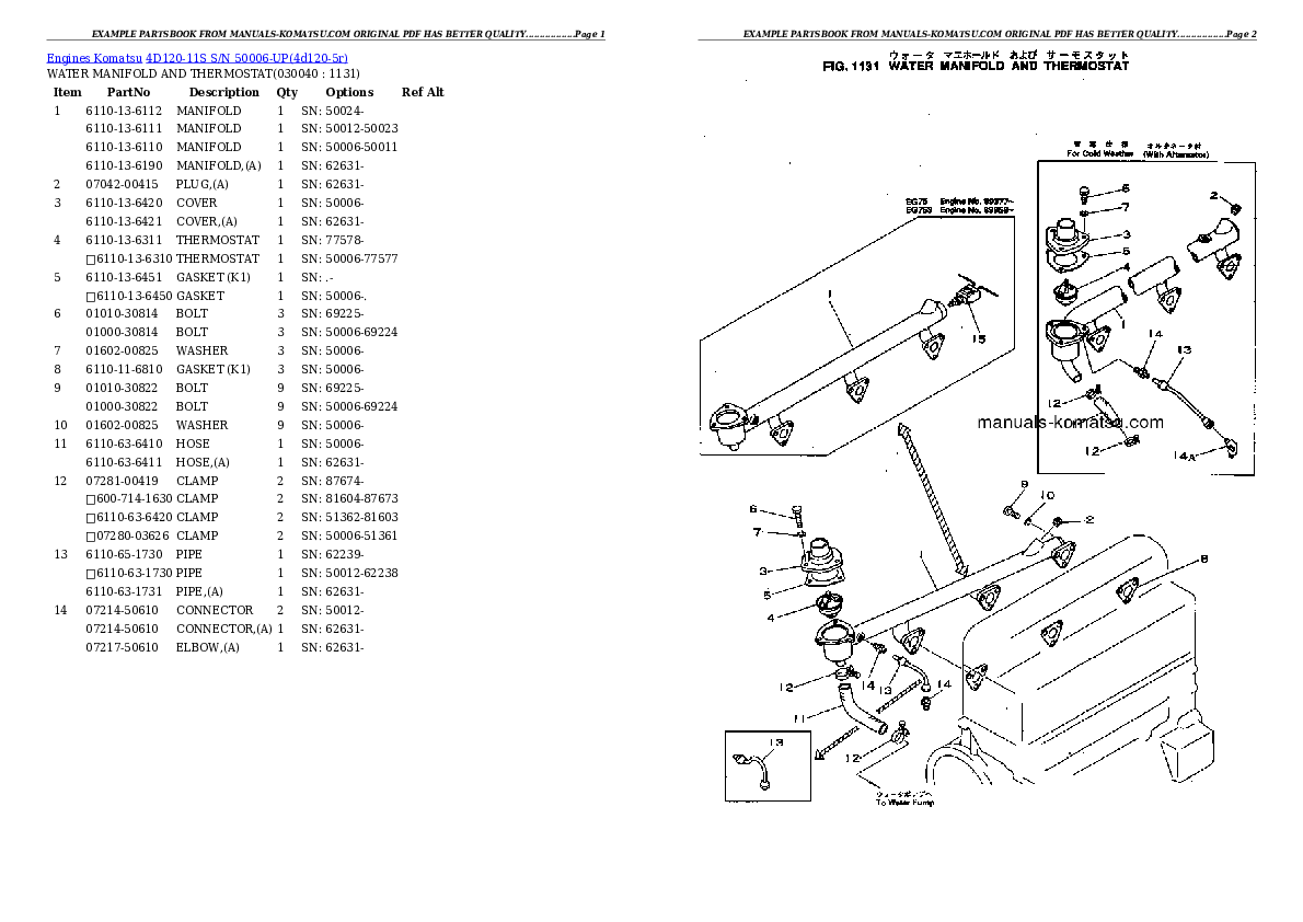 Protected: 4D120-11S S/N 50006-UP Partsbook