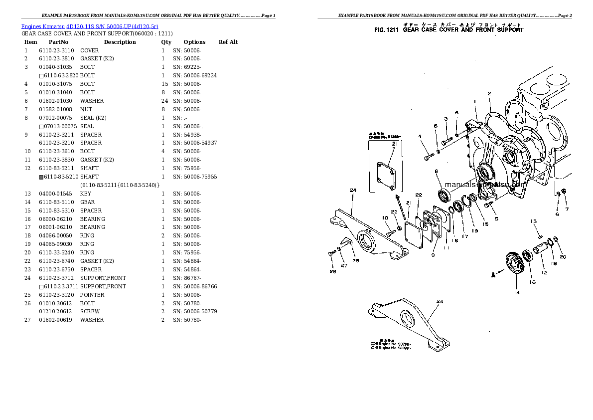 Protected: 4D120-11S S/N 50006-UP Partsbook