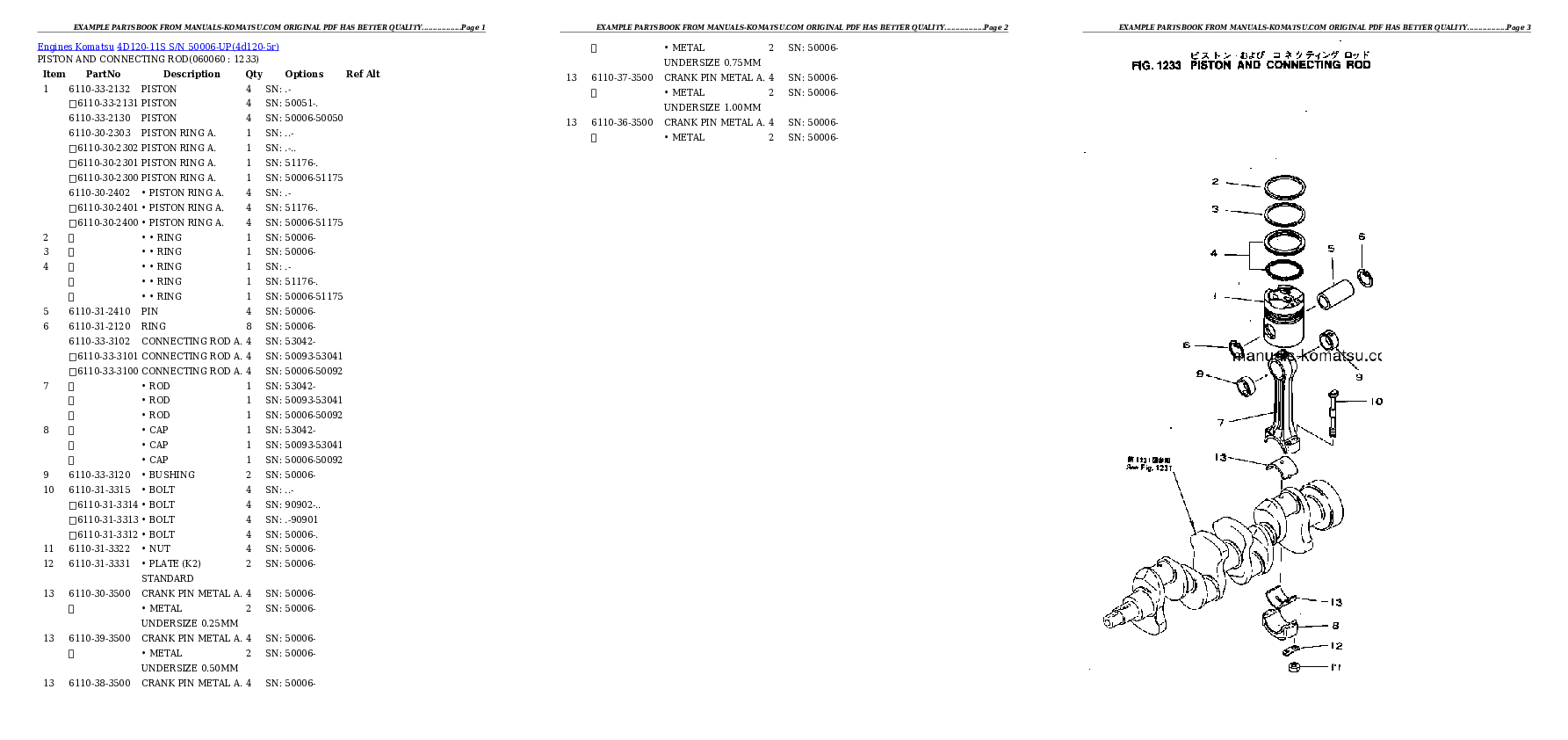 Protected: 4D120-11S S/N 50006-UP Partsbook