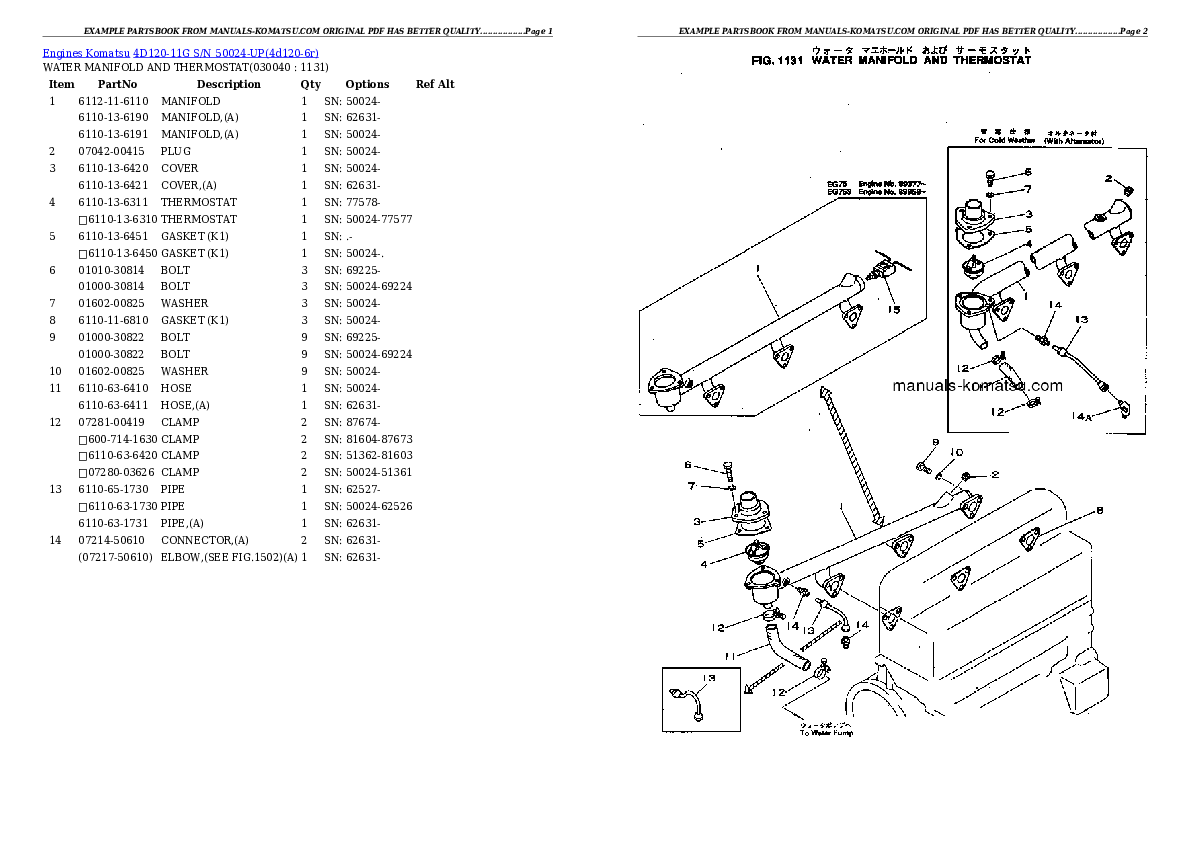 Protected: 4D120-11G S/N 50024-UP Partsbook