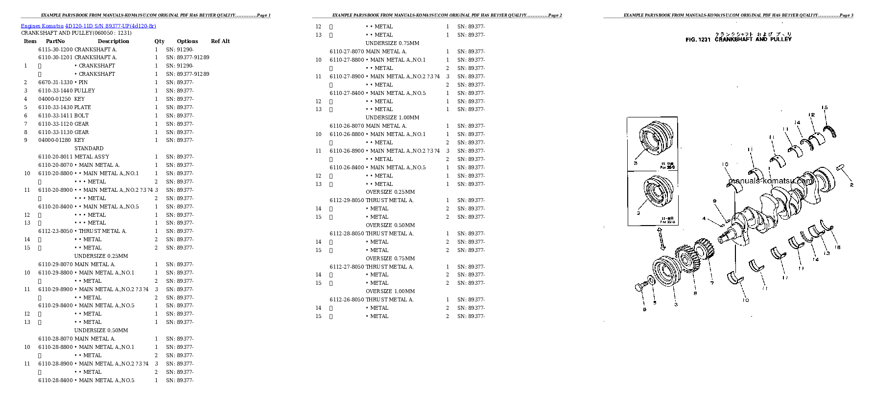 Protected: 4D120-11D S/N 89377-UP Partsbook