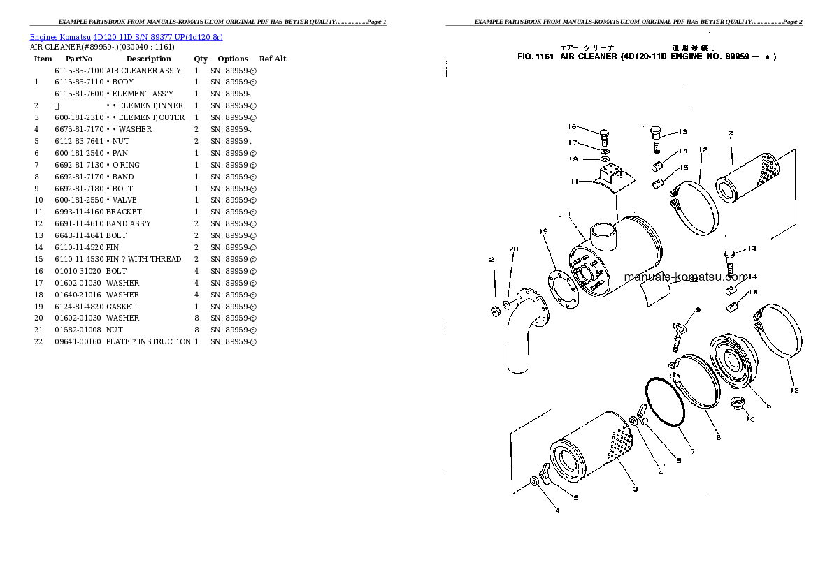 Protected: 4D120-11D S/N 89377-UP Partsbook