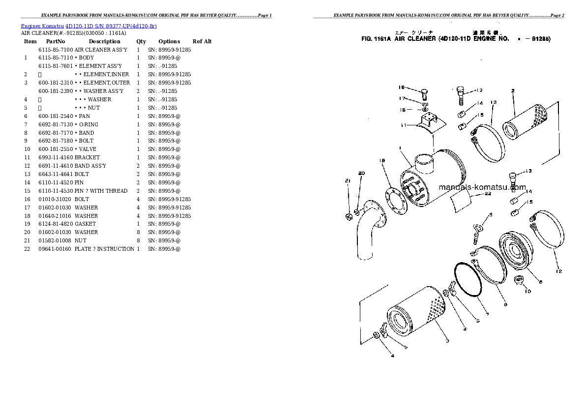 Protected: 4D120-11D S/N 89377-UP Partsbook