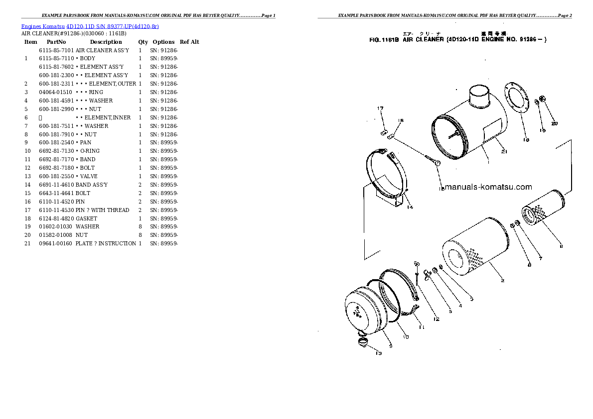Protected: 4D120-11D S/N 89377-UP Partsbook