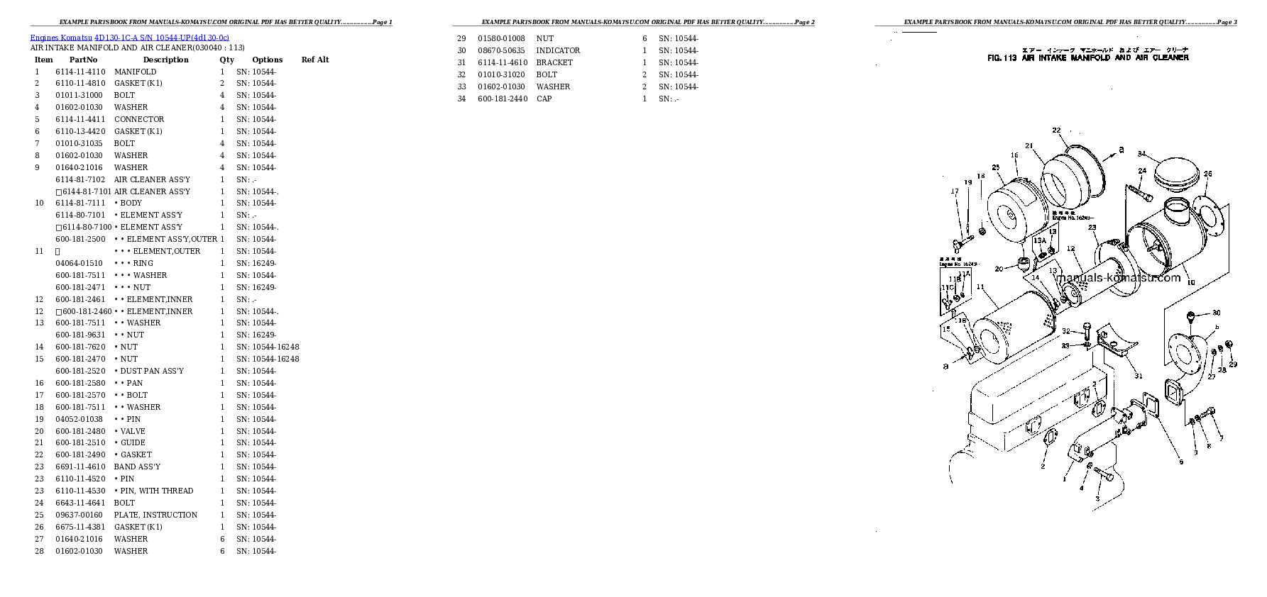 Protected: 4D130-1C-A S/N 10544-UP Partsbook