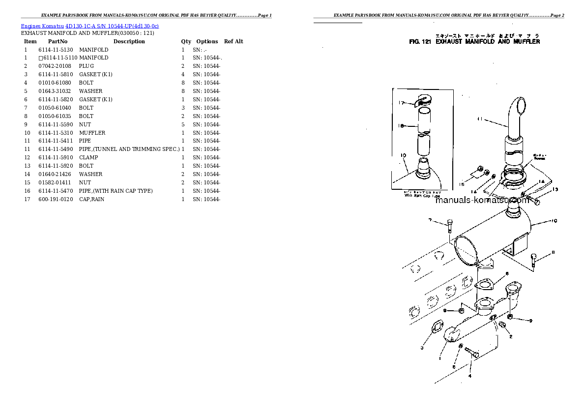 Protected: 4D130-1C-A S/N 10544-UP Partsbook