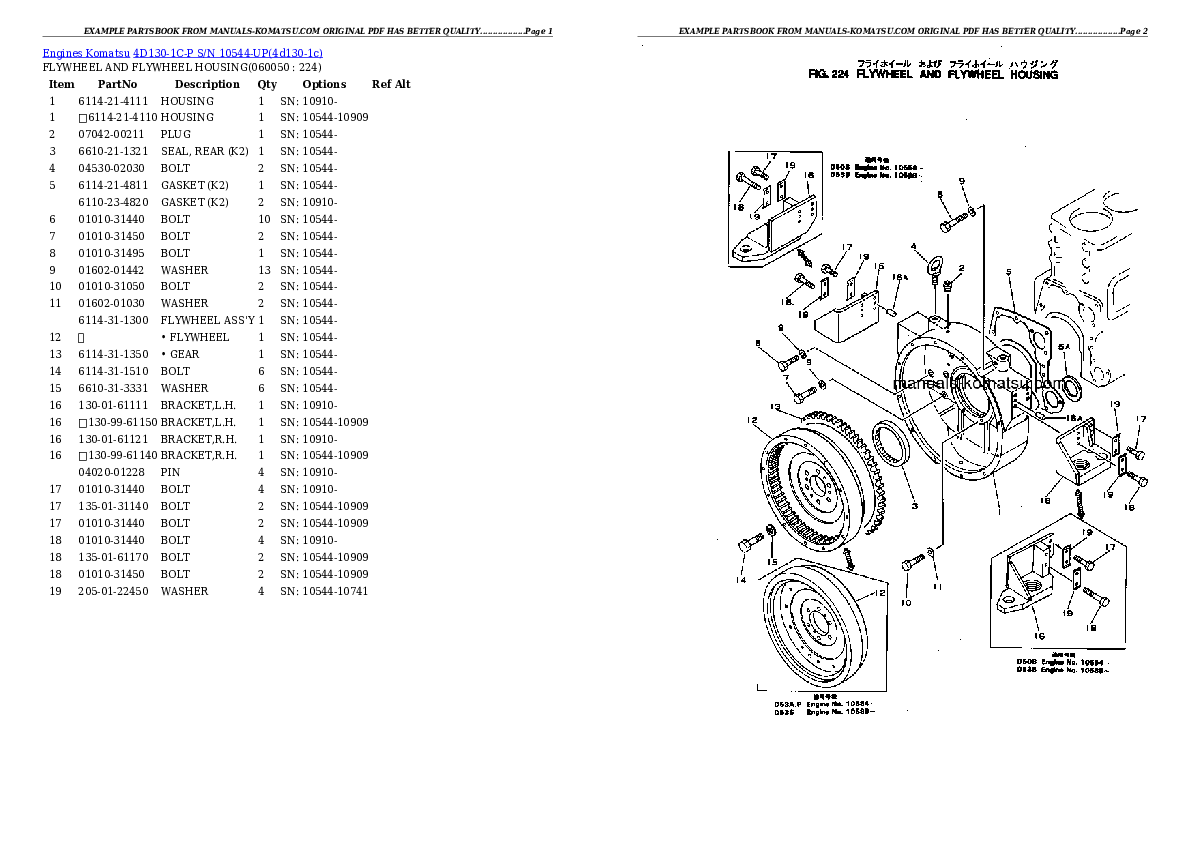 Protected: 4D130-1C-P S/N 10544-UP Partsbook