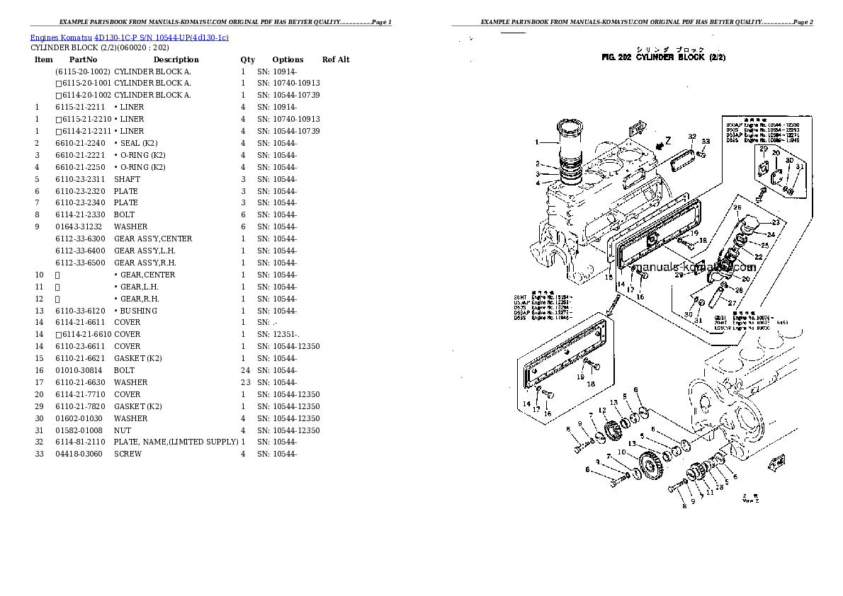 Protected: 4D130-1C-P S/N 10544-UP Partsbook