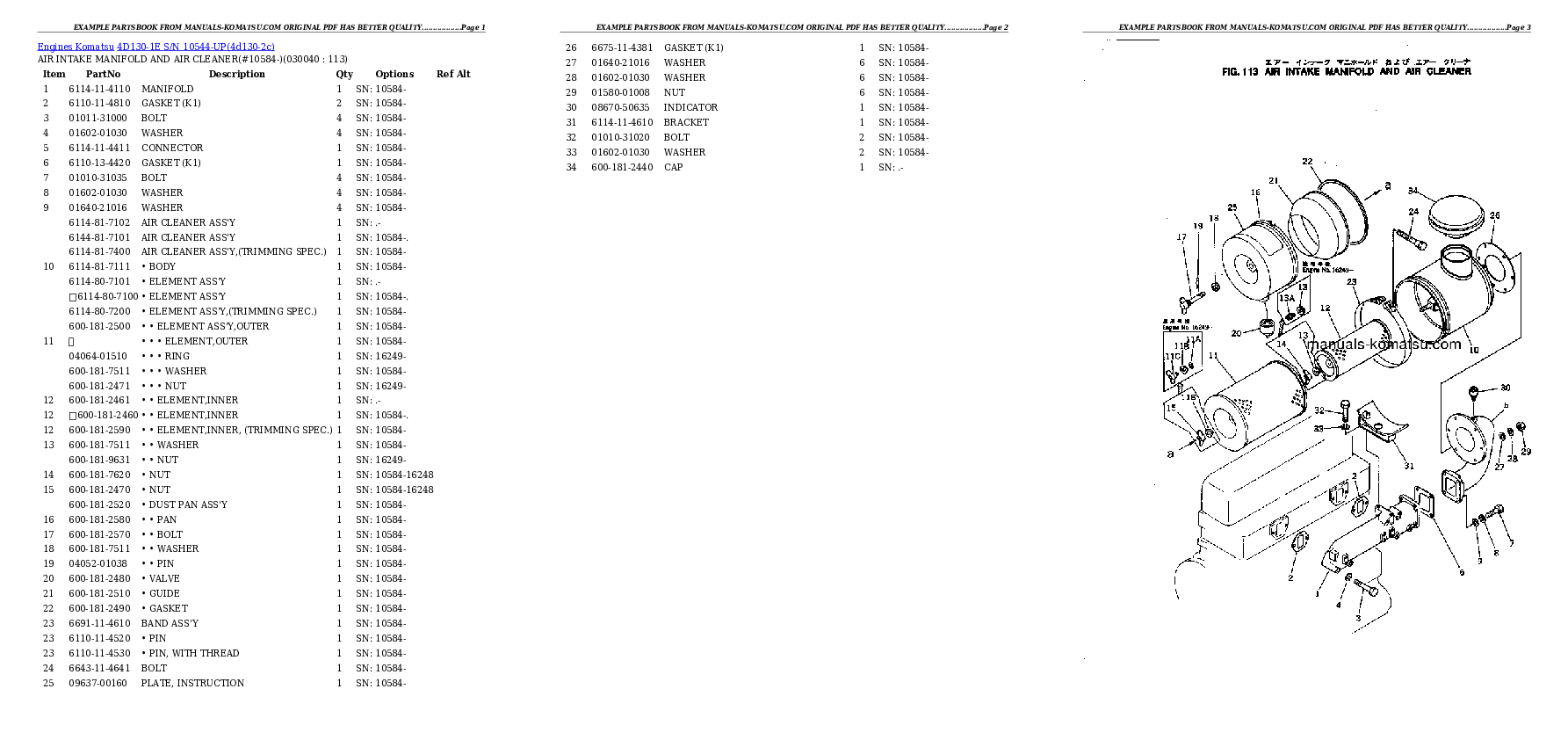 Protected: 4D130-1E S/N 10544-UP Partsbook