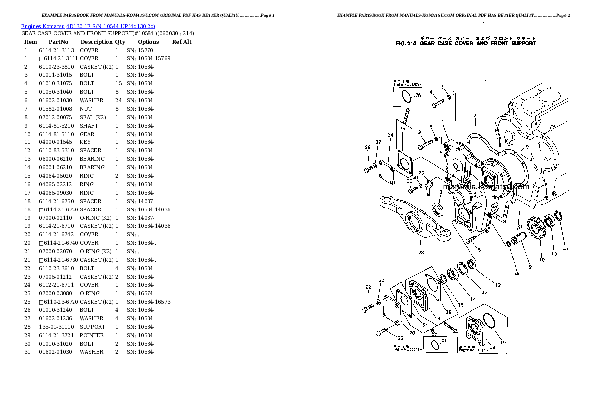 Protected: 4D130-1E S/N 10544-UP Partsbook