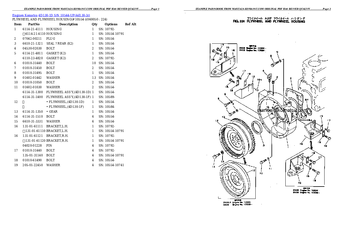 Protected: 4D130-1D S/N 10544-UP Partsbook