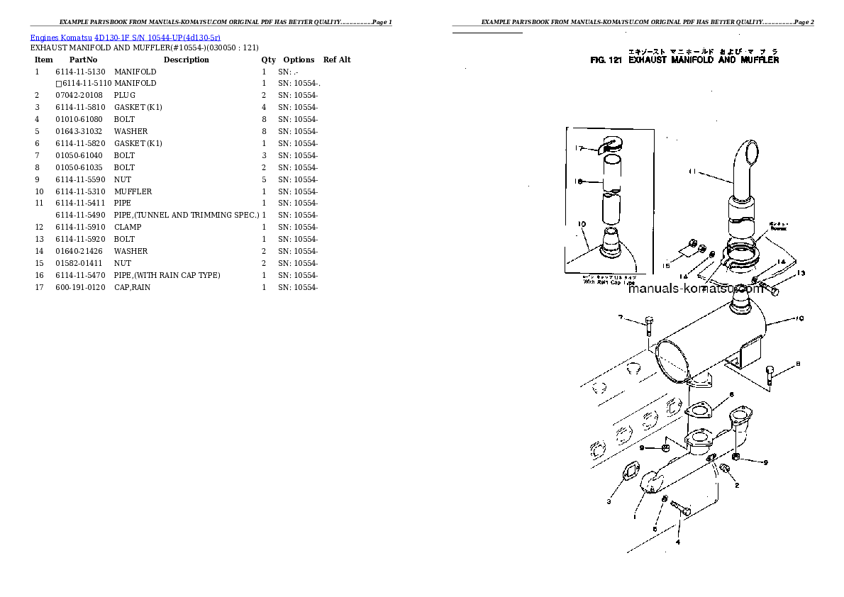Protected: 4D130-1F S/N 10544-UP Partsbook