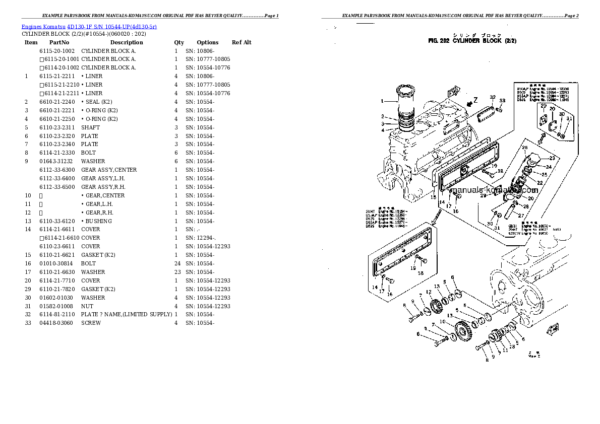 Protected: 4D130-1F S/N 10544-UP Partsbook