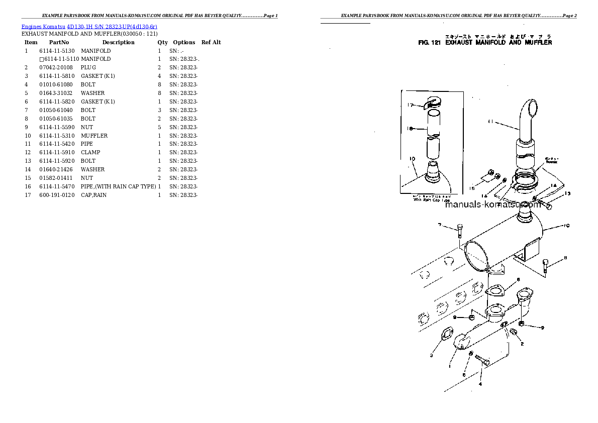 Protected: 4D130-1H S/N 28323-UP Partsbook