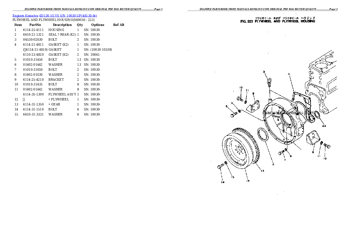 Protected: 4D130-1G-VS S/N 10030-UP Partsbook