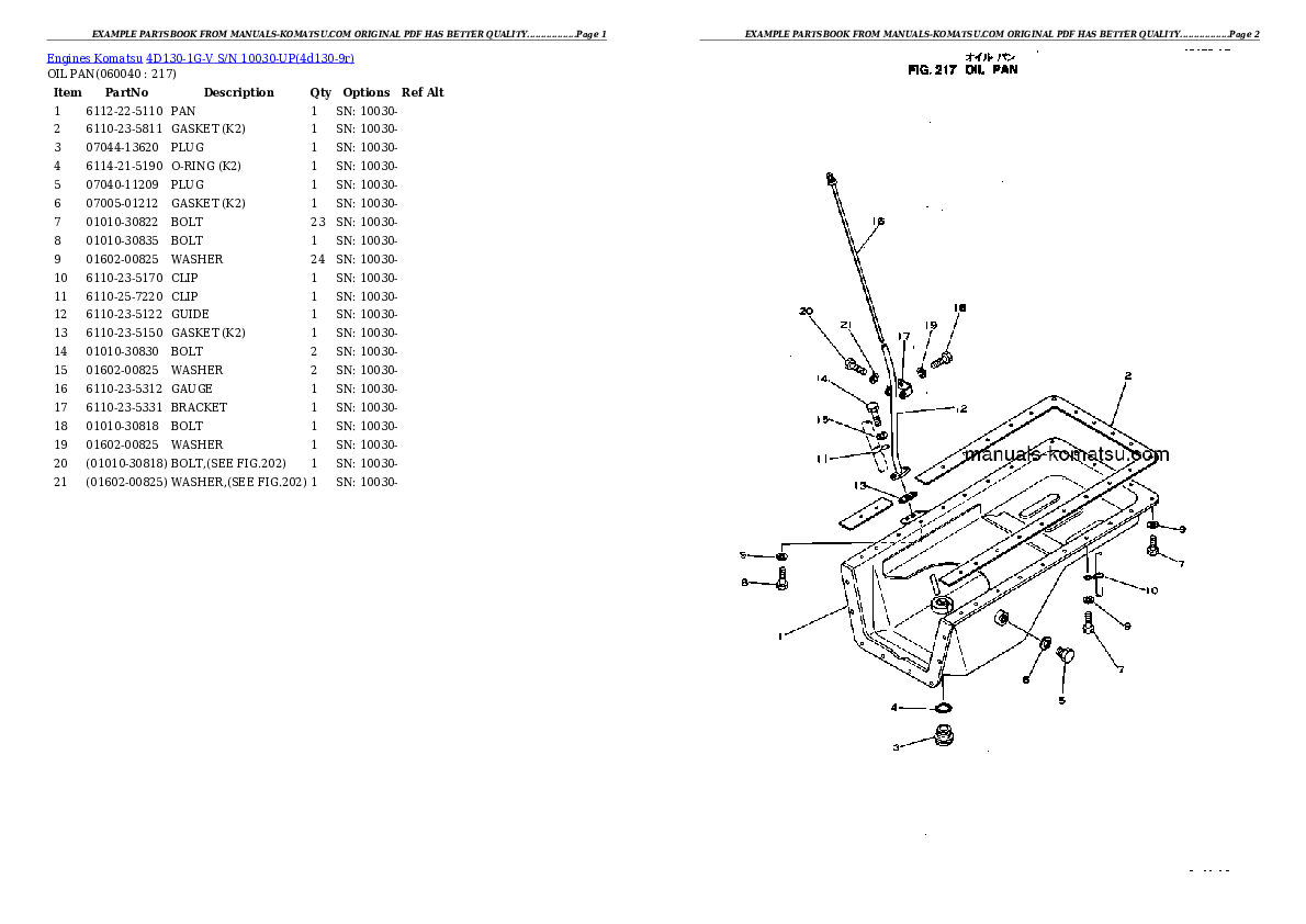 Protected: 4D130-1G-V S/N 10030-UP Partsbook