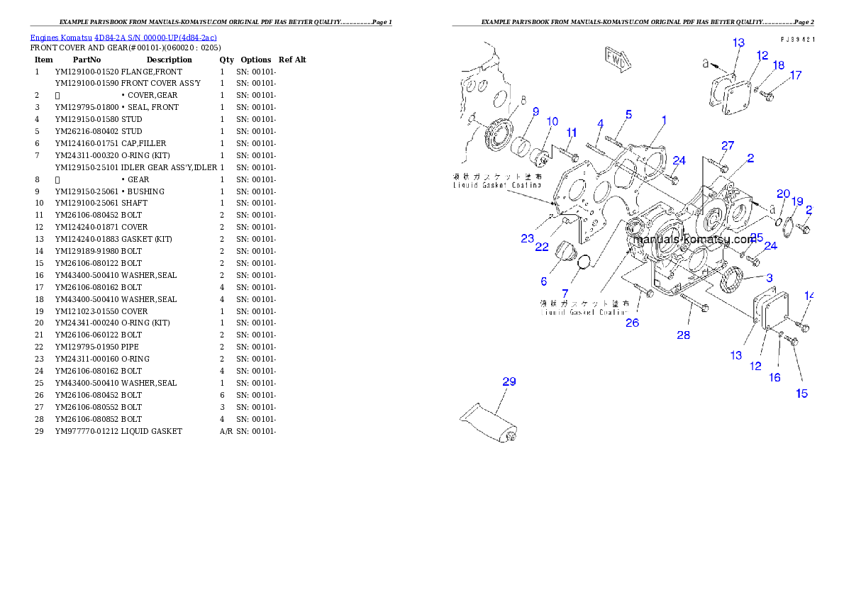 Protected: 4D84-2A S/N 00000-UP Partsbook