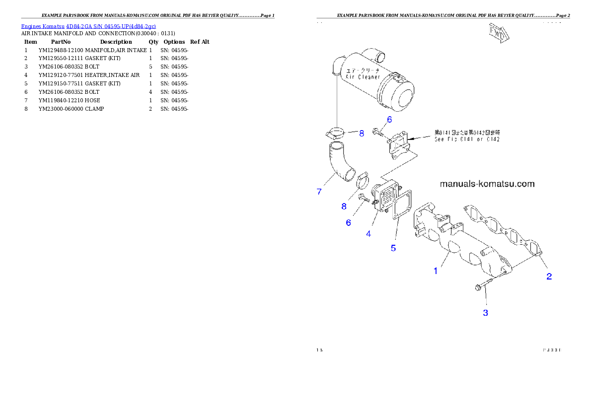 Protected: 4D84-2GA S/N 04595-UP Partsbook