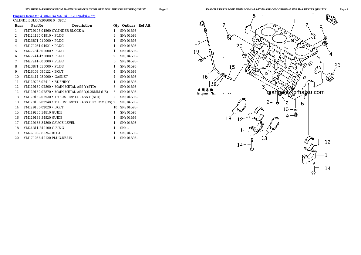 Protected: 4D84-2GA S/N 04595-UP Partsbook