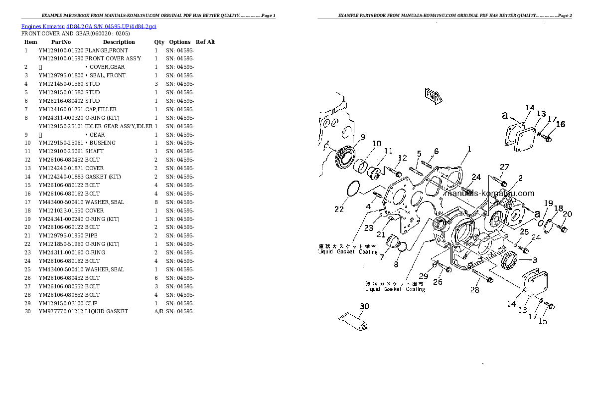 Protected: 4D84-2GA S/N 04595-UP Partsbook