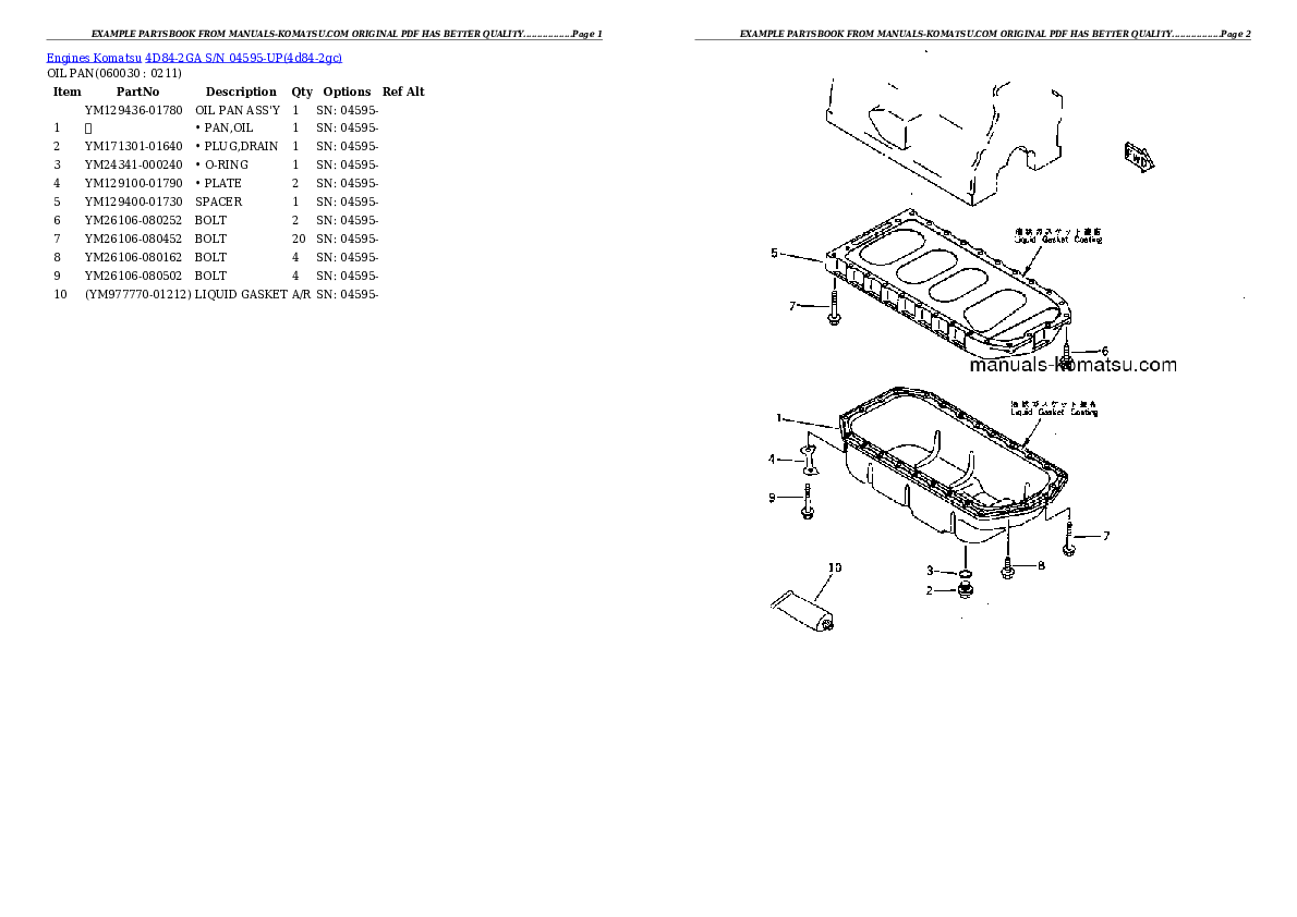 Protected: 4D84-2GA S/N 04595-UP Partsbook