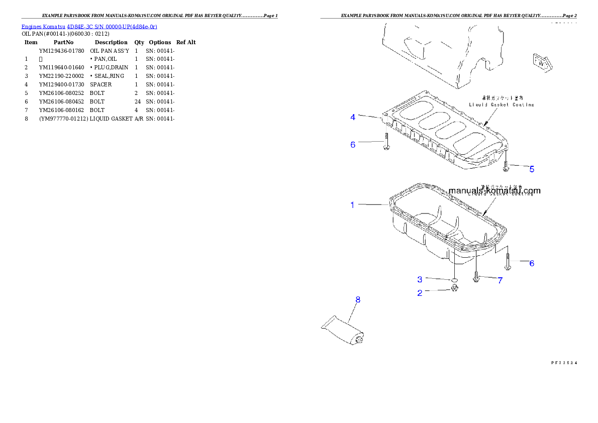 Protected: 4D84E-3C S/N 00000-UP Partsbook