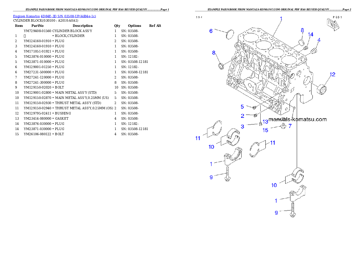 Protected: 4D84E-3D S/N 03508-UP Partsbook