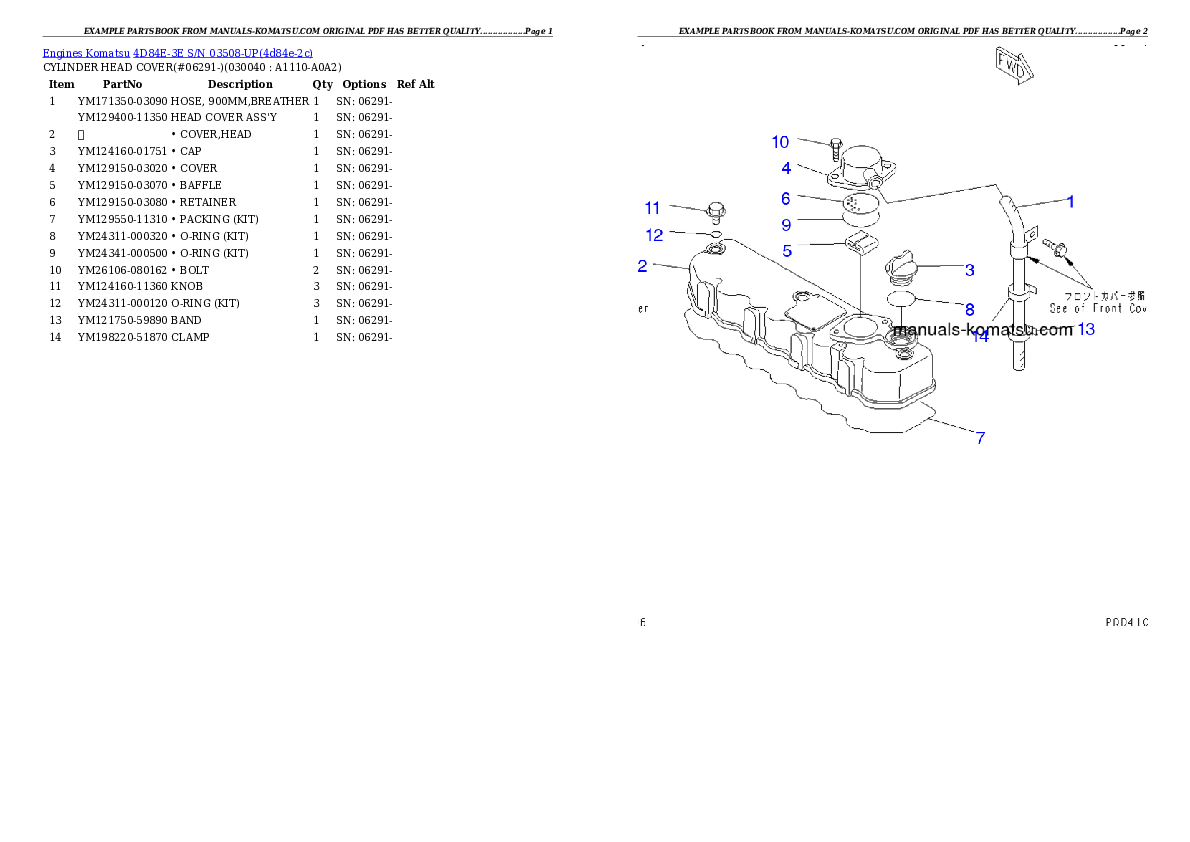 Protected: 4D84E-3E S/N 03508-UP Partsbook