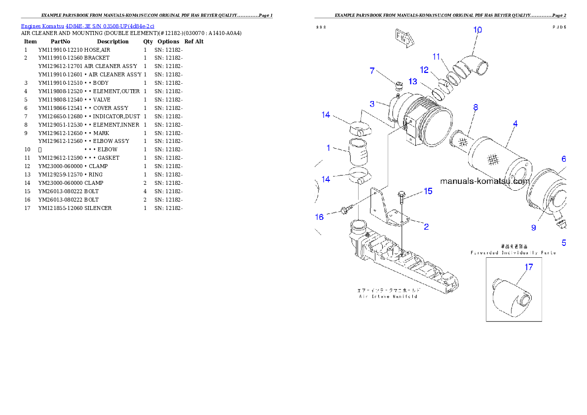 Protected: 4D84E-3E S/N 03508-UP Partsbook