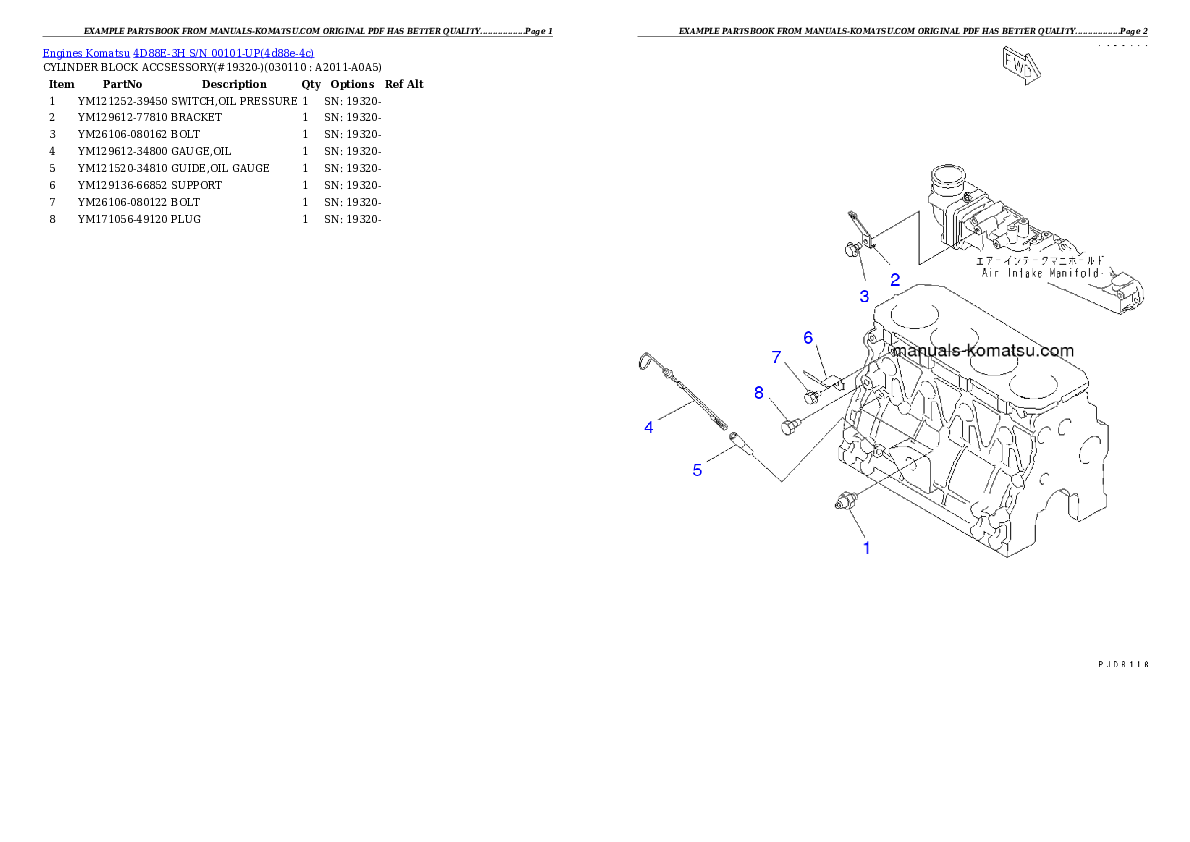 Protected: 4D88E-3H S/N 00101-UP Partsbook