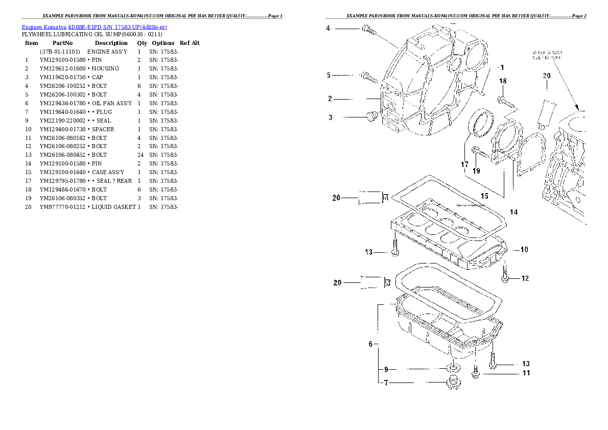 Protected: 4D88E-E1FD S/N 17583-UP Partsbook