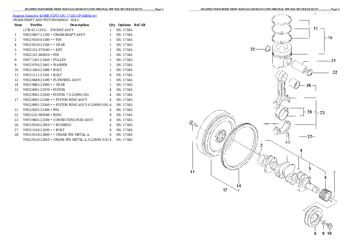 Protected: 4D88E-E1FD S/N 17583-UP Partsbook