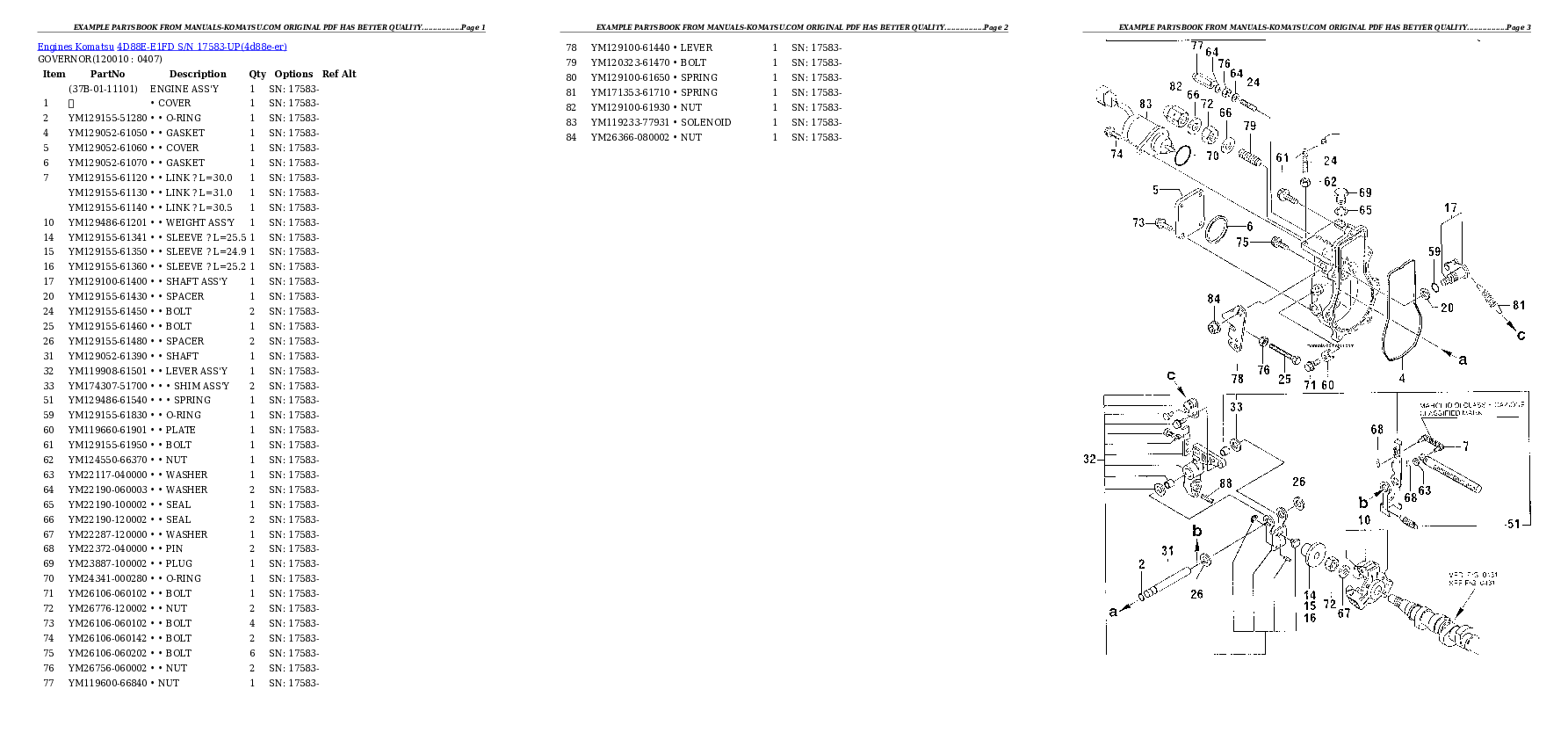 Protected: 4D88E-E1FD S/N 17583-UP Partsbook