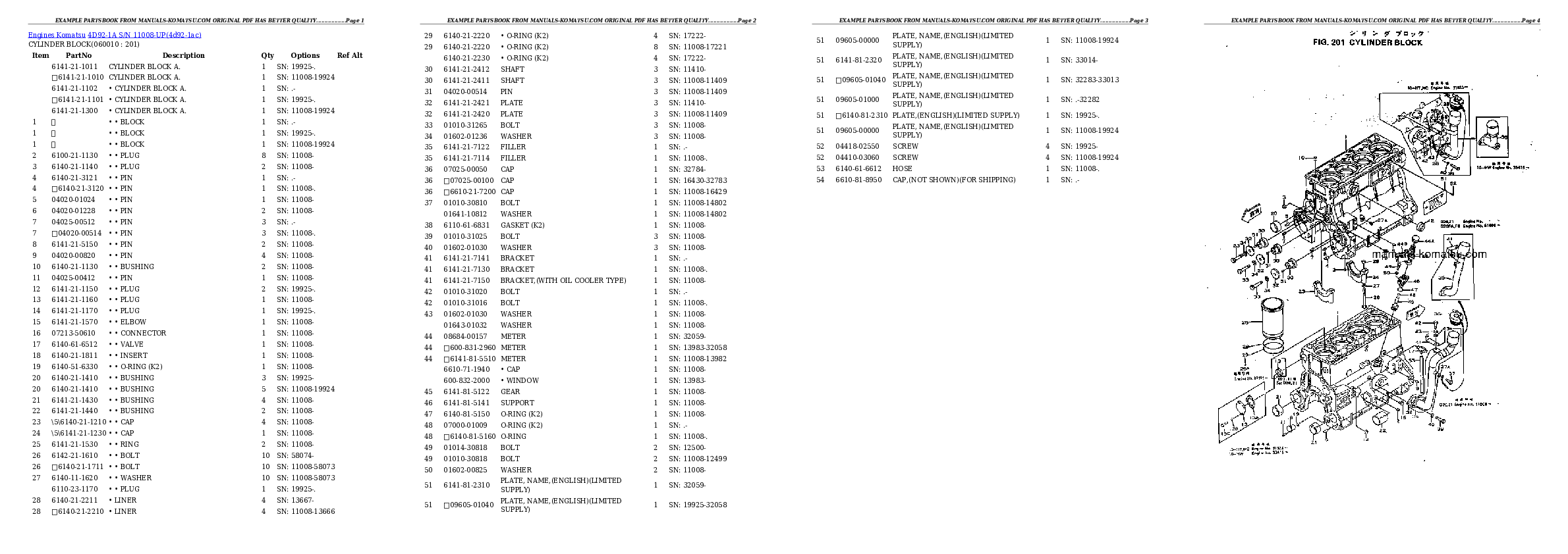 Protected: 4D92-1A S/N 11008-UP Partsbook