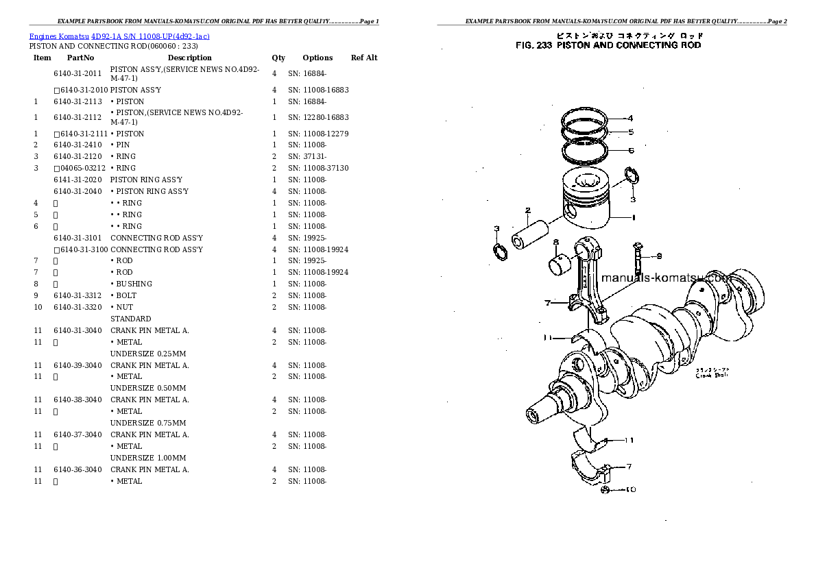 Protected: 4D92-1A S/N 11008-UP Partsbook