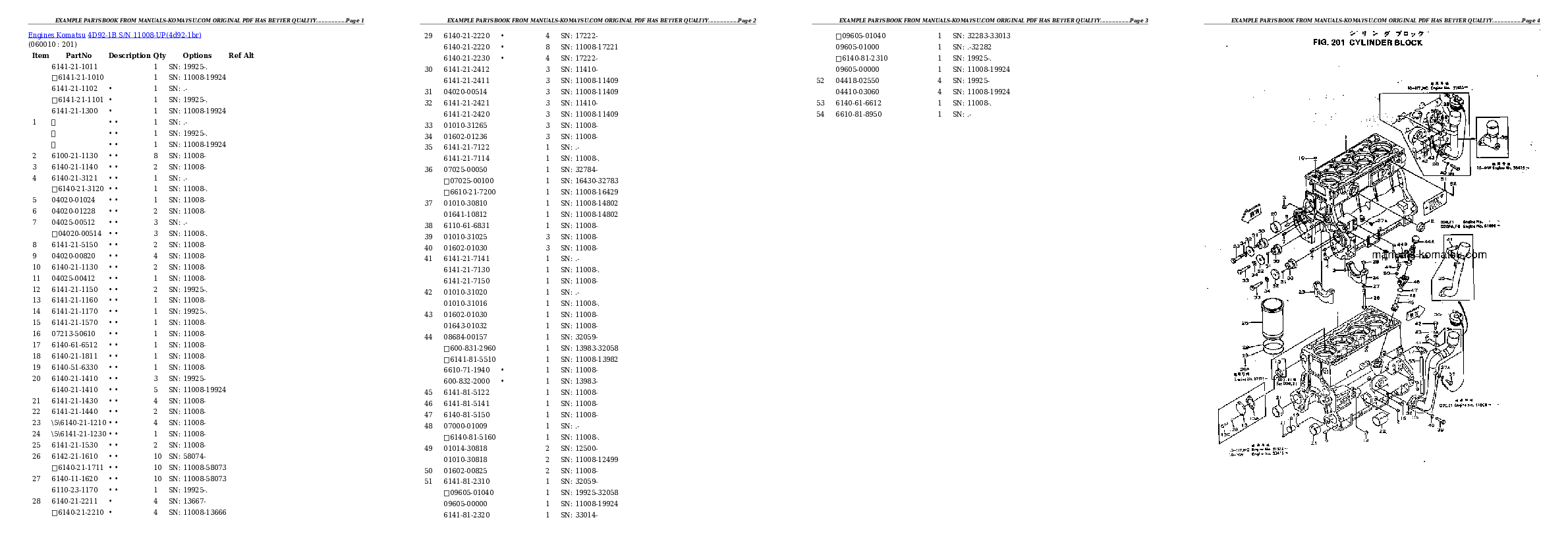 Protected: 4D92-1B S/N 11008-UP Partsbook