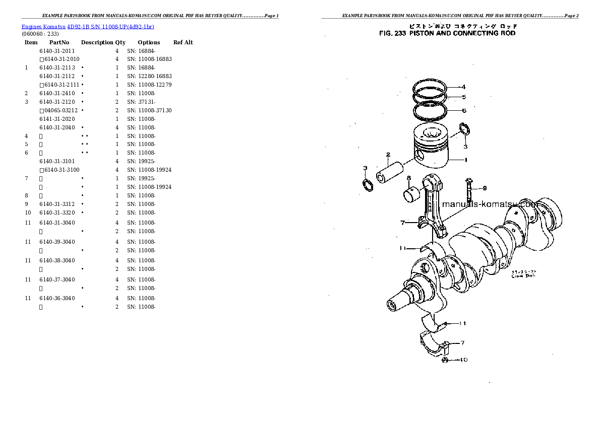 Protected: 4D92-1B S/N 11008-UP Partsbook